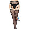 La CoCo Spotty Rose Fishnet Suspender Pantyhose