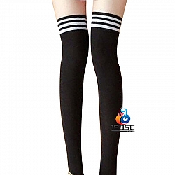 La CoCo 學院風條紋長筒襪