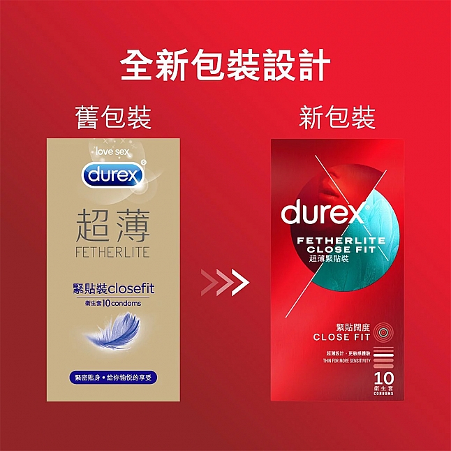 Durex - 杜蕾斯超薄緊貼裝 10片裝,18DSC 成人用品店,4895173258602