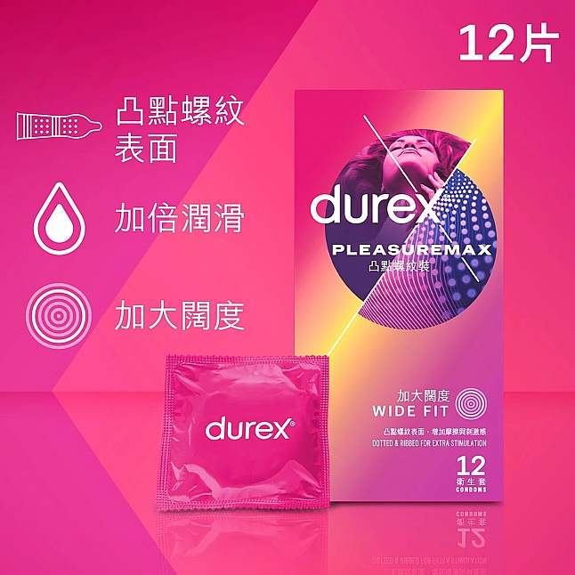 Durex - 杜蕾斯 凸點螺紋裝 (香港版) 12片,18DSC 成人用品店,5038483233306