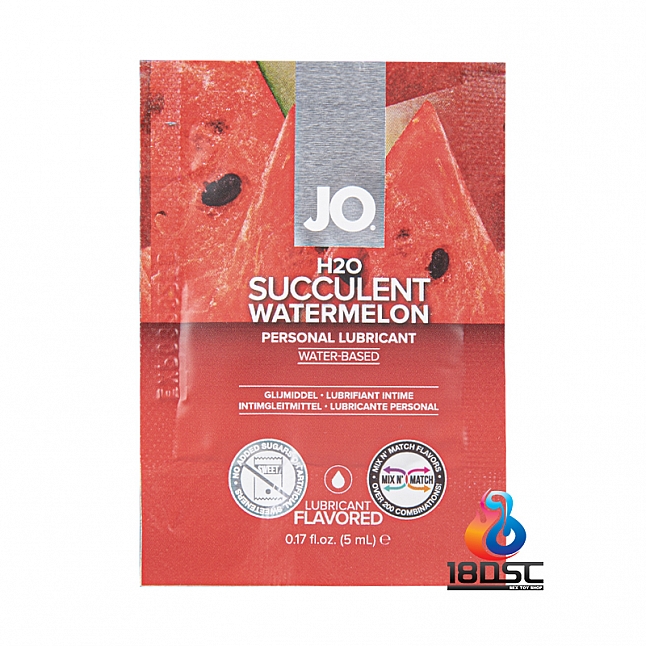18DSC,成人用品,JO - H2O 水溶性果香潤滑液 多汁的西瓜 旅行裝 5ml,796494750025