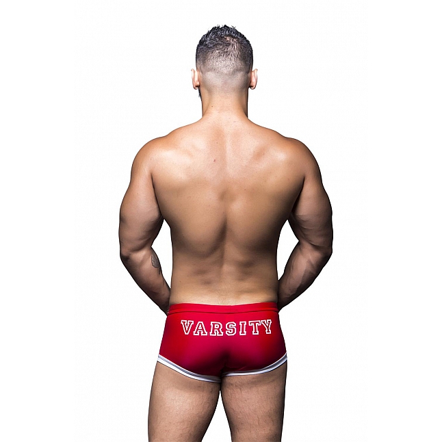 Andrew Christian Athletic Varsity Trunk 男士泳褲 紅色,18DSC 成人用品店,841777126841