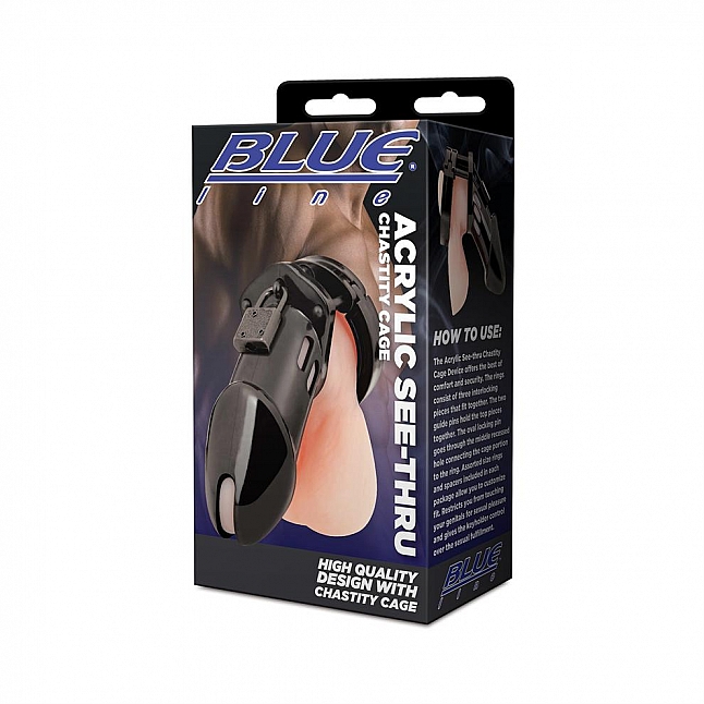 18DSC,成人用品,BLUE line - 男用亞克力貞操鎖 開啟,4890808263327