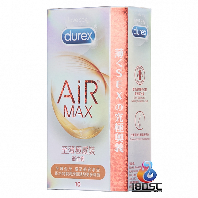 Durex - 杜蕾斯 Air Max 至薄極感裝 (香港版) 10片,18DSC 成人用品店,4895173257674