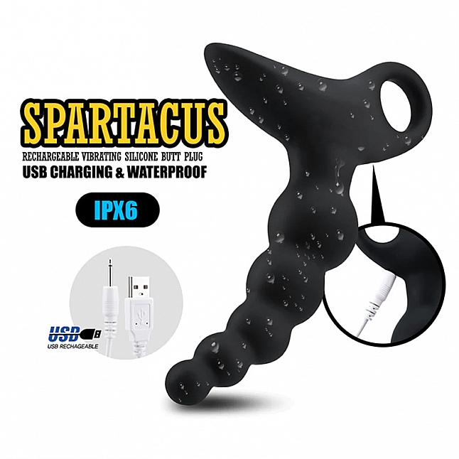 18DSC,Sex Toys,Royal Kraken - Spartacus ASHUR Rechargeable Vibrating Anal Beads,6970670350337