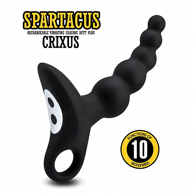 18DSC,成人用品,Royal Kraken - Spartacus CRIXUS 充電式矽膠後庭拉珠震動器,6970670350337
