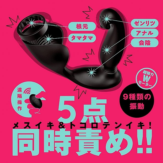 18DSC,成人用品,EXE - 完全防水 遠隔絶頂 瞬間墮落 9 無線遙控前列腺震動器連鎖精環,4582616135537