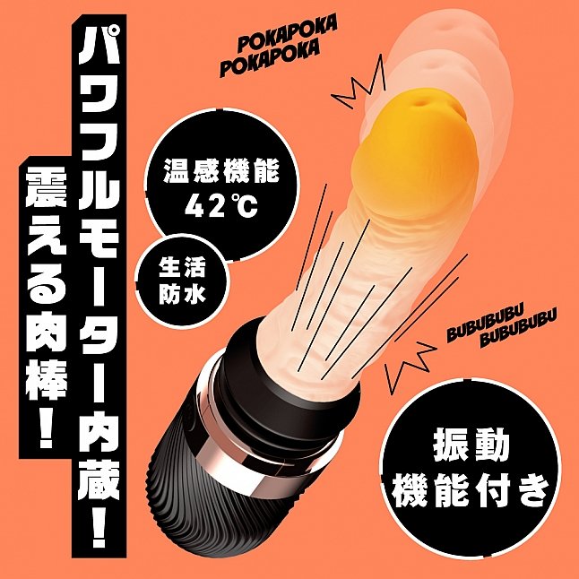 18DSC,成人用品,EXE - 幸褔溫感 42℃充電式仿真陽具活塞振動棒,4582616143495