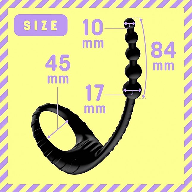 18DSC,Sex Toys,EXE - Mesuochi Super Beginner 10 Powered Cock Ring and Anal Beads,4582616148117