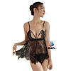 Girl's Secret - Sexy Black Eyelash Lace Babydoll