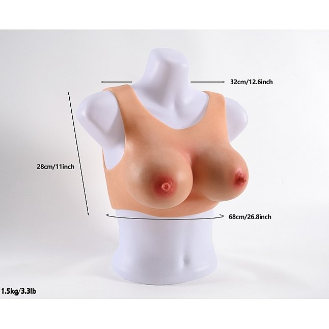 18DSC,Sex Toys,T-Gender - Silicone Breast Prosthesis D Cup,LJ-STB001