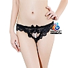 La CoCo Black Lace Thong with Pearl 49651