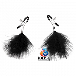 Lux Fetish - 黑色羽毛乳頭夾 Lux Fetish - 黑色羽毛乳頭夾