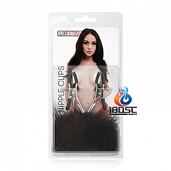 Lux Fetish - 黑色羽毛乳頭夾