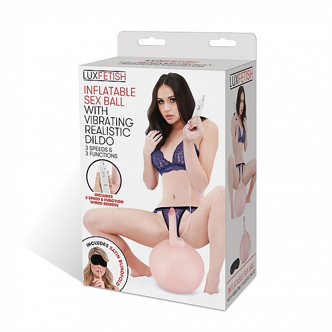 18DSC,成人用品,Lux Fetish - 充氣圓球配電動仿真陽具套裝,4890808245514