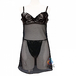 Tamatoys 黑色光澤網裙 偽娘用 2L