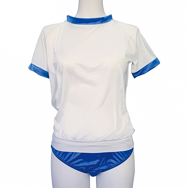 18DSC,成人用品,Tamatoys 藍白色光澤體操服 偽娘用 2L,4589717868739
