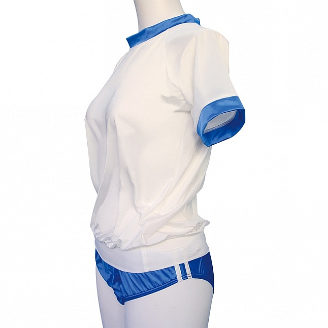 18DSC,成人用品,Tamatoys 藍白色光澤體操服 偽娘用 2L,4589717868739