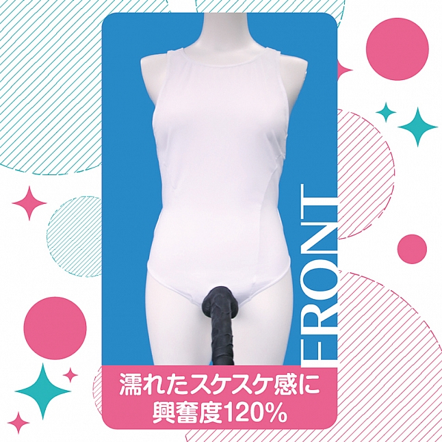 18DSC,成人用品,Tamatoys - 白色微透視開洞競泳水着 偽娘用 2L,4589717870015