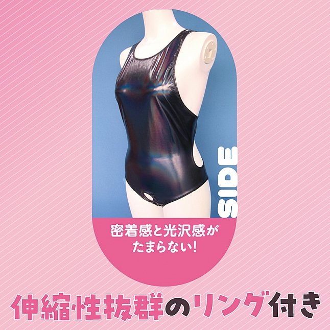 18DSC,成人用品,Tamatoys - 黑色亮面開洞競泳水着 偽娘用 2L,4589717871456