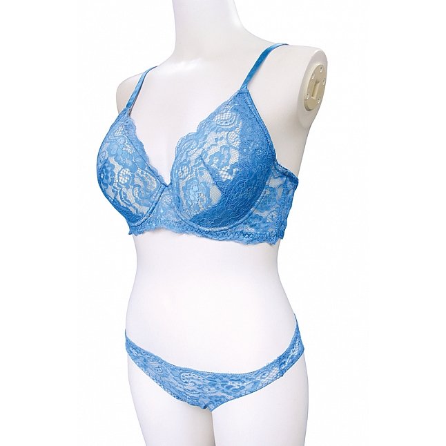 18DSC,Sex Toys,Tamatoys - Lacy Bra and Panties for Crossdressers Light Blue for Otokonoko 2L,4589717871777