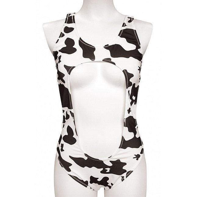 18DSC,Sex Toys,Tamatoys - Open-Front Cow Print Male Crossdresser Swimsuit