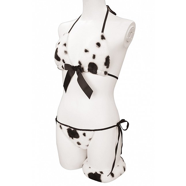 18DSC,成人用品,Tamatoys - 綁帶式毛茸茸比堅尼連腿環,4589717876833