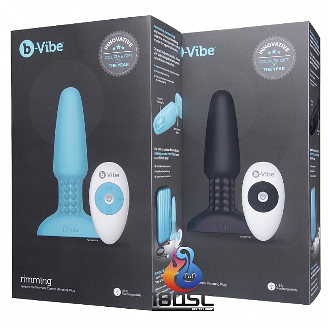 b-Vibe - Rimming Plug 2 無線遙控震動轉珠肛塞,18DSC 成人用品店,4890808177853