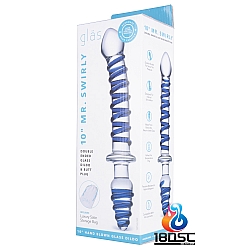 glas - 10" Mr. Swirly Double Ended Glass Dildo & Butt Plug