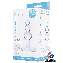 glas - 4" 玻璃後庭拉珠塞