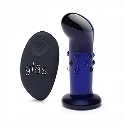 glas - 4" Rechargeable Remote Controlled Vibrating Dotted G-Spot/P-Spot Plug