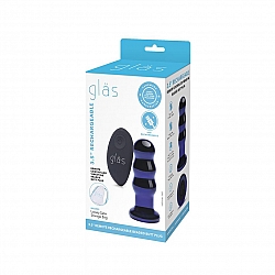 glas - 3.5" Rechargeable Remote Controlled Vibrating Beaded Butt Plug